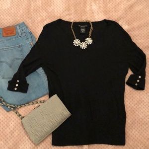 Lightweight NY&Co. V Neck 3/4 Length Sweater